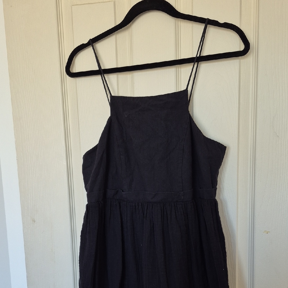 Free People Elegant Black Spaghetti Strap Dress